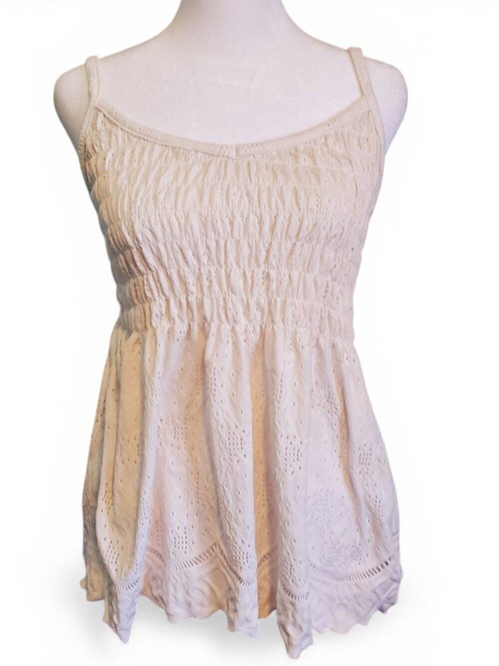 Urban Romantics Ethereal Ivory Babydoll Cami Tank Top Size XL Coquette